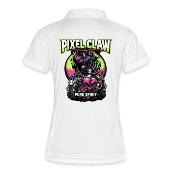 Pixel Claw Punk Spirit for Neon Streetwear - Women's Polo breathable - white/navy - Back
