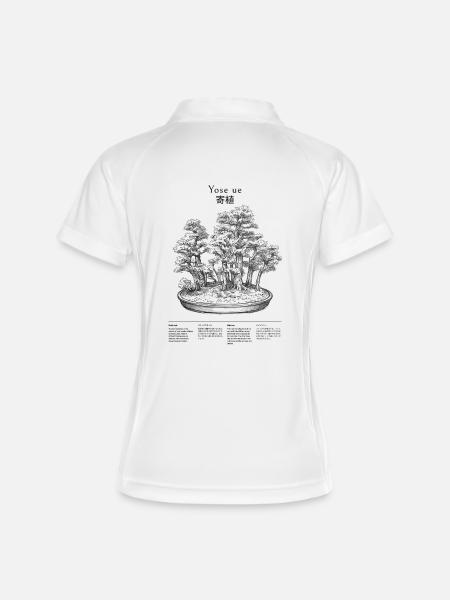 Bonsai Yose ue; drawn group planting Japan - Women's Polo breathable - white/navy