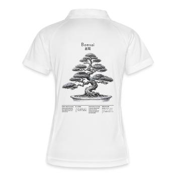 Bonsai Shadow Art with Japanese Characters - Women's Polo breathable - white/navy - Back