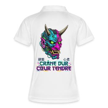 Cyber Oni Mask - Crâne dur Cœur tendre - Polo respirant Femme - blanc/marine - Dos