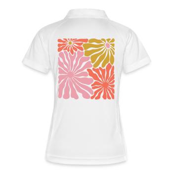 Spring Blossoms Pop Art Pattern - Women's Polo breathable - white/navy - Back
