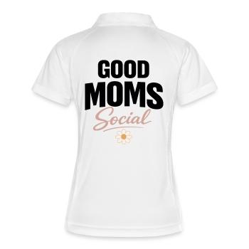 Good Moms Social Flower Statement for Moms - Women's Polo breathable - white/navy - Back