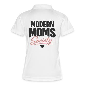 Modern Moms Society stilvolles Mama Statement - Frauen Polo atmungsaktiv - Weiß/Navy - Hinten