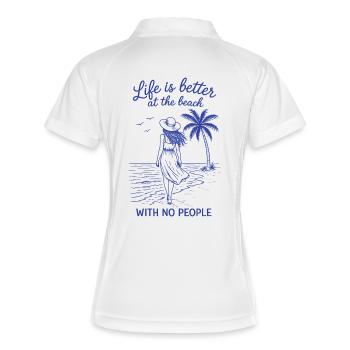 Beach Shirt Funny Vacation Without People Humor - Women's Polo breathable - white/navy - Back