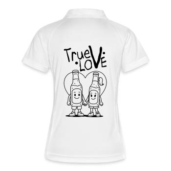 True Love Casual - Frauen Polo atmungsaktiv - Weiß/Navy - Hinten