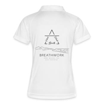Inhale-Exhale-Breathing - Frauen Polo atmungsaktiv - Weiß/Navy - Hinten