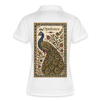 Paon de l’Opulence – Art Ornemental - Polo respirant Femme - blanc/marine - Dos