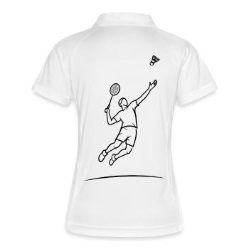 Badminton jumping hero - Women's Polo breathable - white/navy - Back