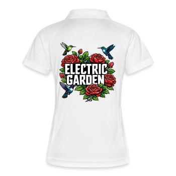 Electric Garden Hummingbirds Roses Nature Motif - Women's Polo breathable - white/navy - Back
