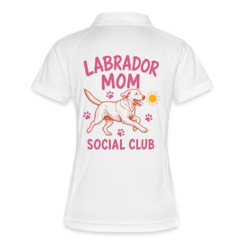 Labrador Mom Social Club Dog Mom Shirt - Women's Polo breathable - white/navy - Back