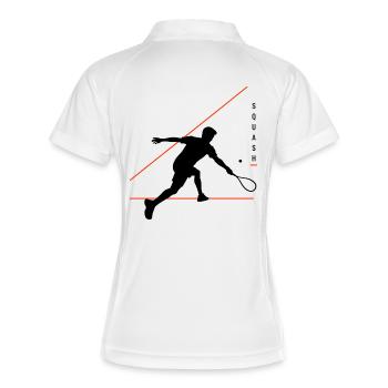Silhouette de courge avec lignes au néon - Polo respirant Femme - blanc/marine - Dos