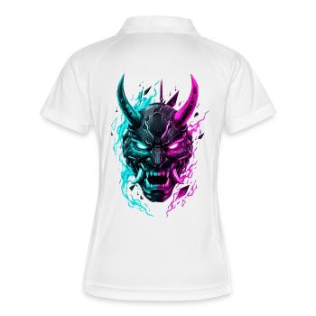 Masque Cyber Oni Néon - Polo respirant Femme - blanc/marine - Dos