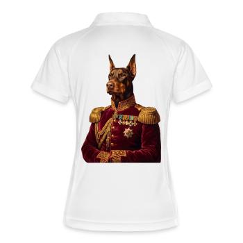 Portrait du Doberman : Le Général Royal - Polo respirant Femme - blanc/marine - Dos