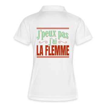 J’peux pas j’ai la flemme - Polo respirant Femme - blanc/marine - Dos