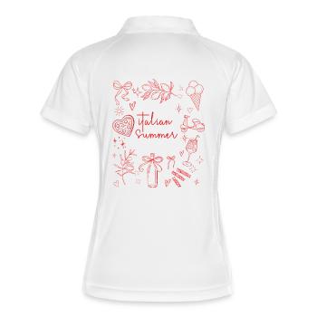 Italien Sommer Urlaub Strand Mode Pizza Eis - Frauen Polo atmungsaktiv - Weiß/Navy - Hinten