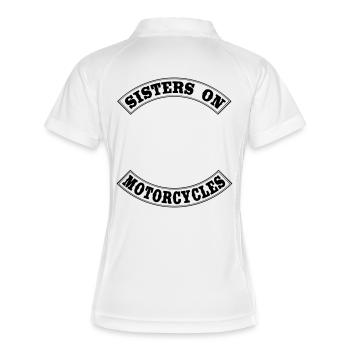 Sœurs sur les motos conçoivent des motards - Polo respirant Femme - blanc/marine - Dos