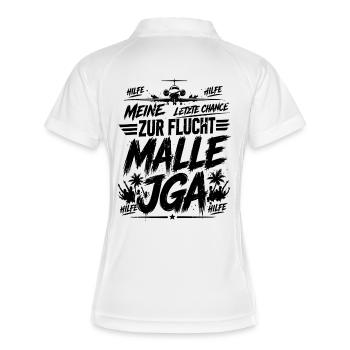 Malle JGA 2026 Meine letzte Chance zur Flucht  - Frauen Polo atmungsaktiv - Weiß/Navy - Hinten