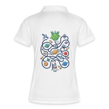 Cosmic Cutie: Galactic Maze - Women's Polo breathable - white/navy - Back
