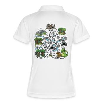 Dragon Treasure Map - Women's Polo breathable - white/navy - Back