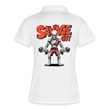 Savage Skeleton Bodybuilding - Women's Polo breathable - white/navy - Back