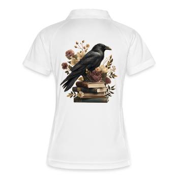 Raven sur les livres - Polo respirant Femme - blanc/marine - Dos