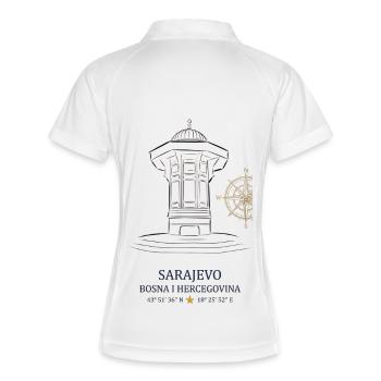 Sarajevo Sebilj - Frauen Polo atmungsaktiv - Weiß/Navy - Hinten