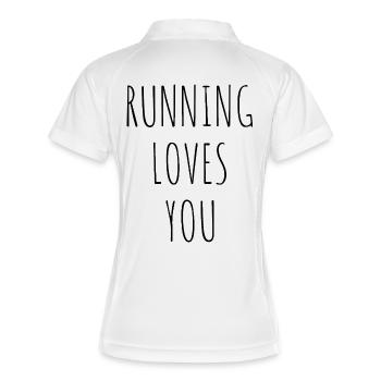 RUNNING LOVES YOU - Frauen Polo atmungsaktiv - Weiß/Navy - Hinten