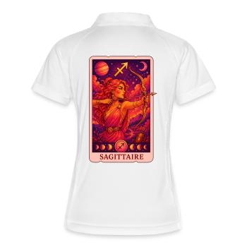 Schütze Tarot - Frauen Polo atmungsaktiv - Weiß/Navy - Hinten