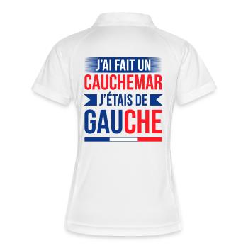 Cauchemar politique: j'étais de gauche - Polo respirant Femme - blanc/marine - Dos