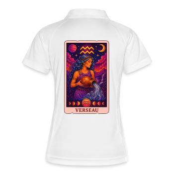 Wassermann-Tarot - Frauen Polo atmungsaktiv - Weiß/Navy - Hinten