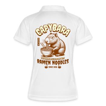 Capybara Ramen Nudeln Retro Kunst - Frauen Polo atmungsaktiv - Weiß/Navy - Hinten