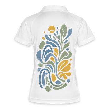 Flowing Balance - Frauen Polo atmungsaktiv - Weiß/Navy - Hinten