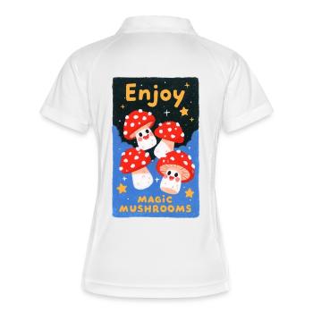 Savourez des champignons colorés - Polo respirant Femme - blanc/marine - Dos