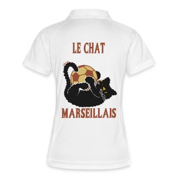 Le Chat Marseillais Ballon Foot - Polo respirant Femme - blanc/marine - Dos