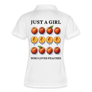 JUST A GIRL WHO LOVES PEACHES - Peach - Women's Polo breathable - white/navy - Back