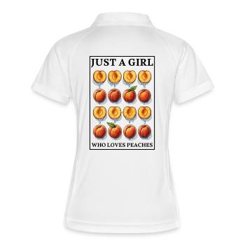 JUST A GIRL WHO LOVES PEACHES - Peach in the frame - Women's Polo breathable - white/navy - Back