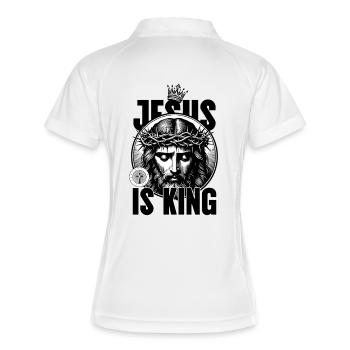 Jésus est Roi Couronne d’Épines - Polo respirant Femme - blanc/marine - Dos