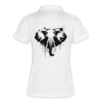 Elephant Ink Splash Black - Frauen Polo atmungsaktiv - Weiß/Navy - Hinten
