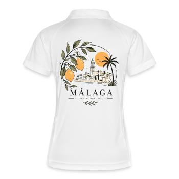 Málaga Küstenparadies - Frauen Polo atmungsaktiv - Weiß/Navy - Hinten