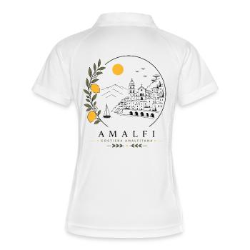 Amalfi Küste - Frauen Polo atmungsaktiv - Weiß/Navy - Hinten