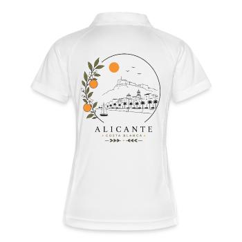 Alicante Küste - Frauen Polo atmungsaktiv - Weiß/Navy - Hinten