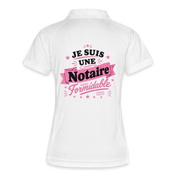 Ich bin ein großartiger Notar – Métier-Geschenk - Frauen Polo atmungsaktiv - Weiß/Navy - Hinten