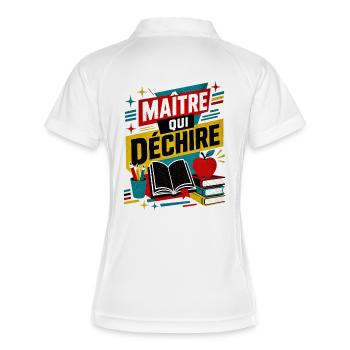 maitre qui dechire  - Polo respirant Femme - blanc/marine - Dos