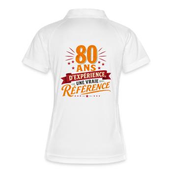 80 Ans D'Expérience - La Vraie Référence - Polo respirant Femme - blanc/marine - Dos