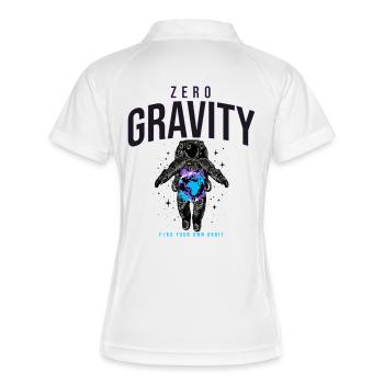Zero Gravity Astronaut Erde Weltraum - Frauen Polo atmungsaktiv - Weiß/Navy - Hinten