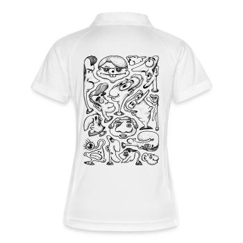 Cartoon Faces - Women's Polo breathable - white/navy - Back