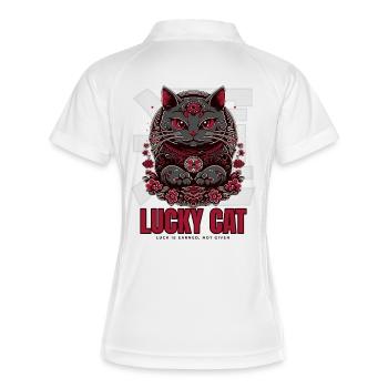 Lucky Cat Maneki Neko Red - Women's Polo breathable - white/navy - Back