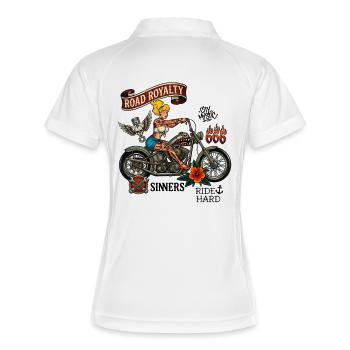 Art de tatouage de moto de motards royaux royaux - Polo respirant Femme - blanc/marine - Dos