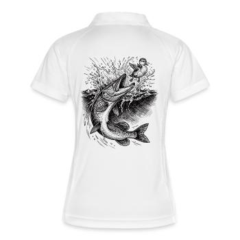 Pike Surface Hunting | Classic Collection - Women's Polo breathable - white/navy - Back