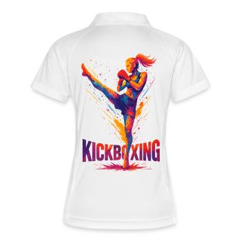 Kickboxer Graphic Design : Brute & Strong - Polo respirant Femme - blanc/marine - Dos